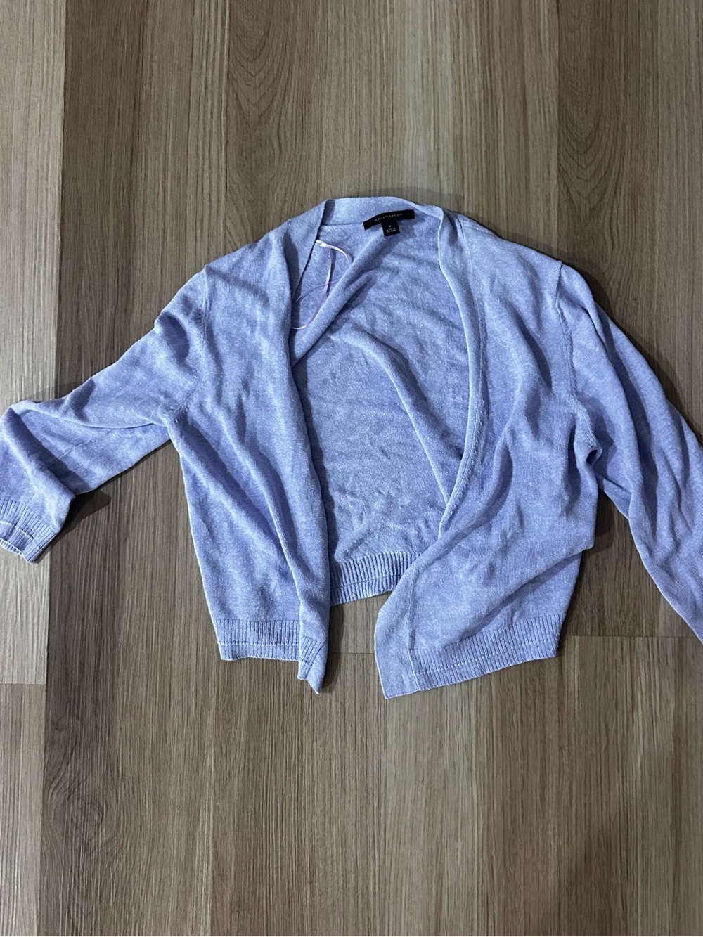Ann Taylor Light Lavender Open-Front Cardigan